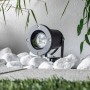 Schwarze Lindby Außenleuchte Tessa, einflammiger Gartenstrahler aus Metall mit Erdspieß.