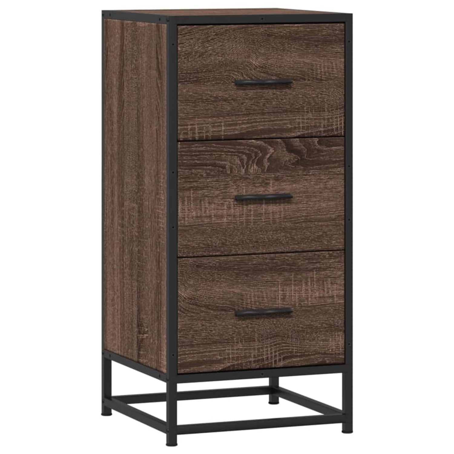 vidaXL Sideboard Braun Eichen-Optik 35,5x35x76 cm Holzwerkstoff Metall 8489 günstig online kaufen