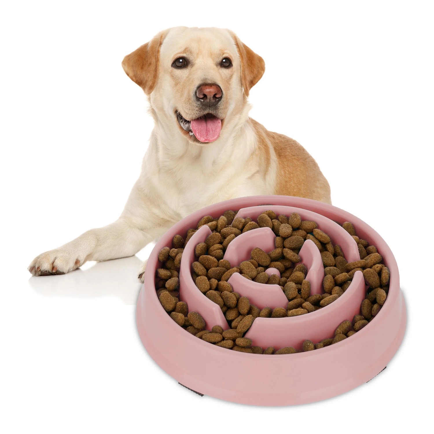 Relaxdays Anti Schling Napf Kunststoff Pink Rutschfest 400 ml 5 cm x 21 cm 130 g