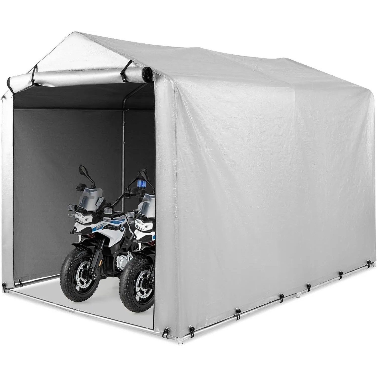 Costway Garagenzelt Silbergrau 160 x 218 x 164 cm_2