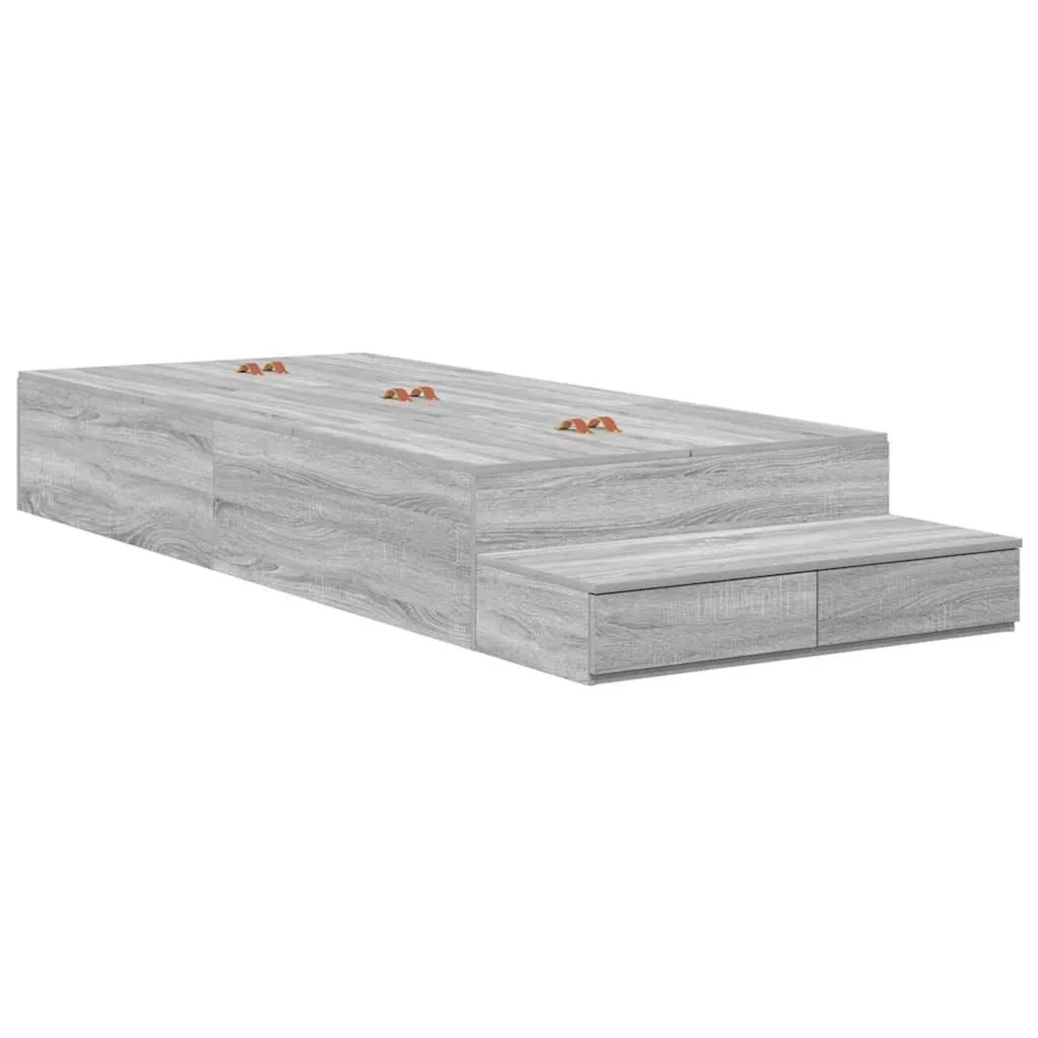 vidaXL Stauraumbett Grau Sonoma 80 cm Holzwerkstoff 3335602 günstig online kaufen