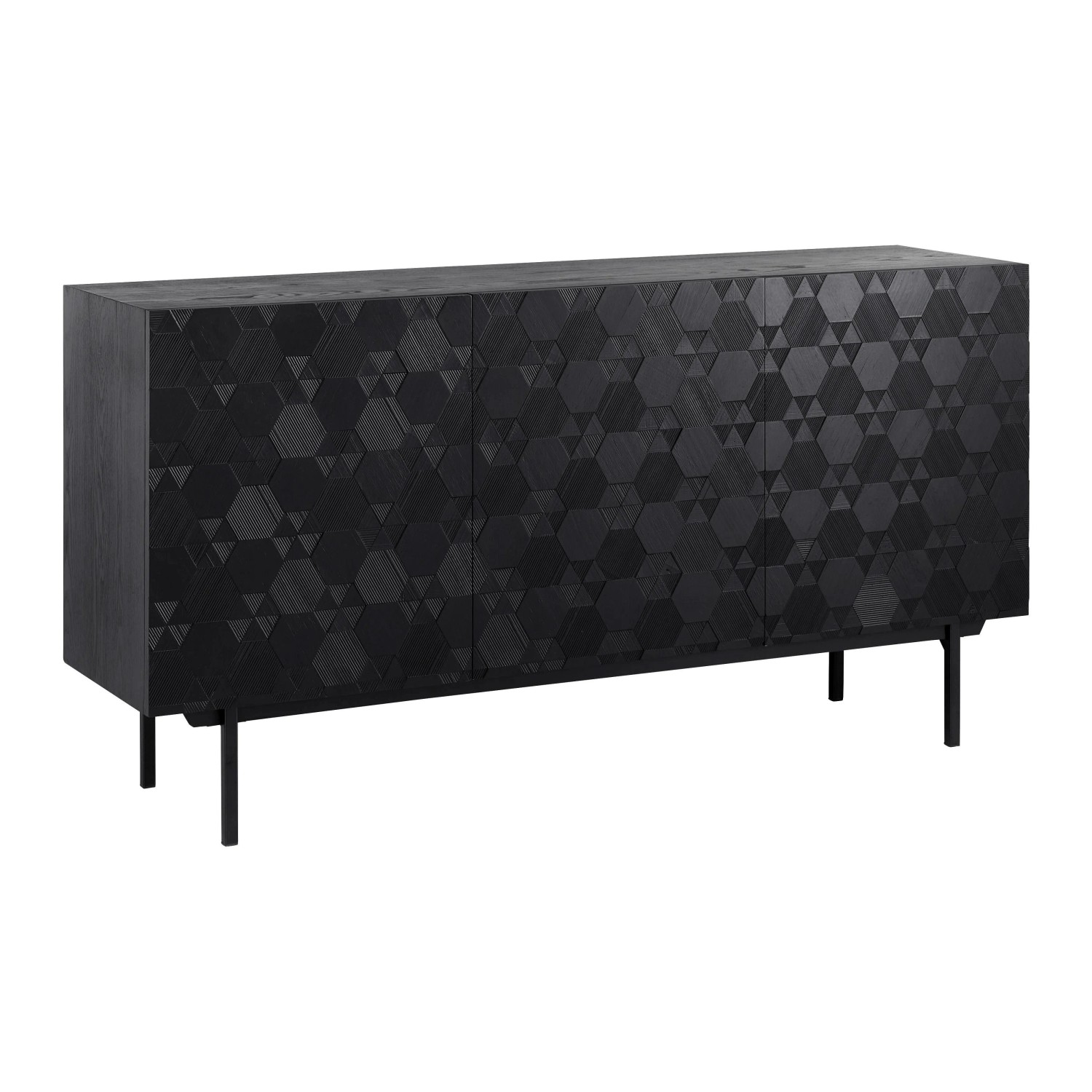 Bessagi Home Sideboard Roma ca. 150x78 cm MDF Schwarz
