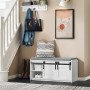 SoBuy Schuhbank mit Sitzfläche Sitzbank mit Stauraum Schuhregal 90x46x35cm Weiß FSR133-K-W_2