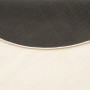 Detailansicht: Cremefarbener, runder Hochflor Teppich Melia mit rutschfester Unterseite.