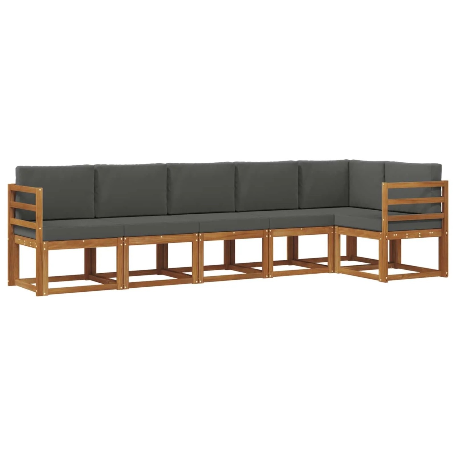 vidaXL Outdoor-Sofagarnitur mit Kissen 6 Stk Natur und Anthrazit 3366450