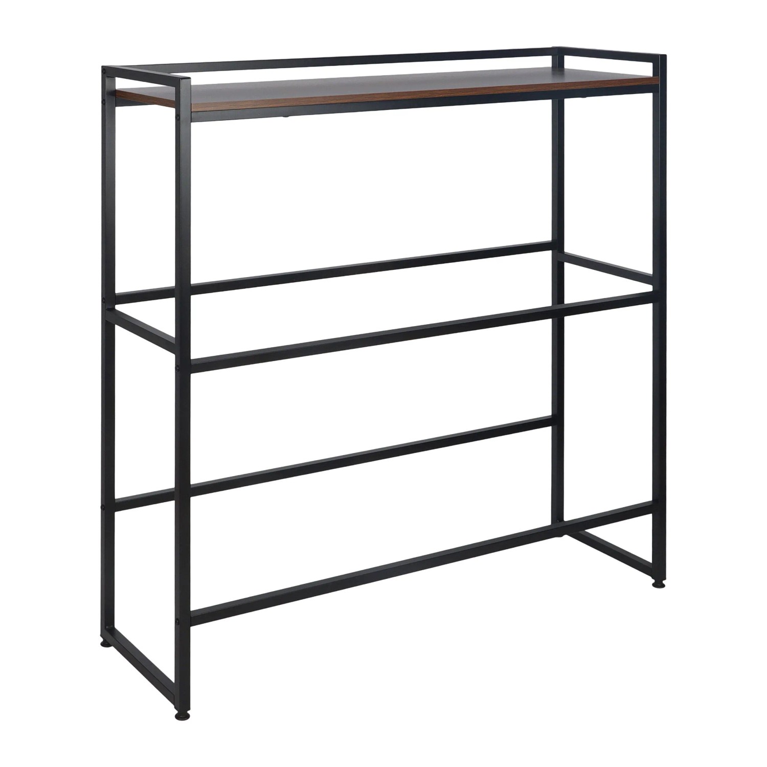 Relaxdays Getränkekistenregal Metall MDF Schwarz Braun mit Ablage Schräg 117 cm x 104 cm x 32 cm