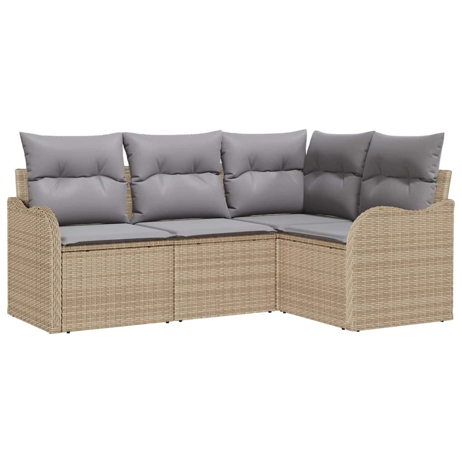 vidaXL Garten-Sofa-Set mit Kissen 4-Tlg Beige Poly Rattan 3345680 günstig online kaufen