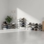 Relaxdays Schuhregal Metall Schwarz Stapelbar Stecksystem 4 Ebenen 72 cm x 117 cm x 30 cm_5