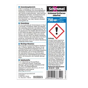 Schimmel X Schimmel Entferner chlorfrei, 750ml Flasche. Zur Schimmelbekämpfung in Innenräumen.