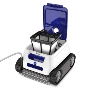 Gre Akku-Poolroboter ER230, weiß, mit offenem Filterfach. Ideal zur Poolreinigung.