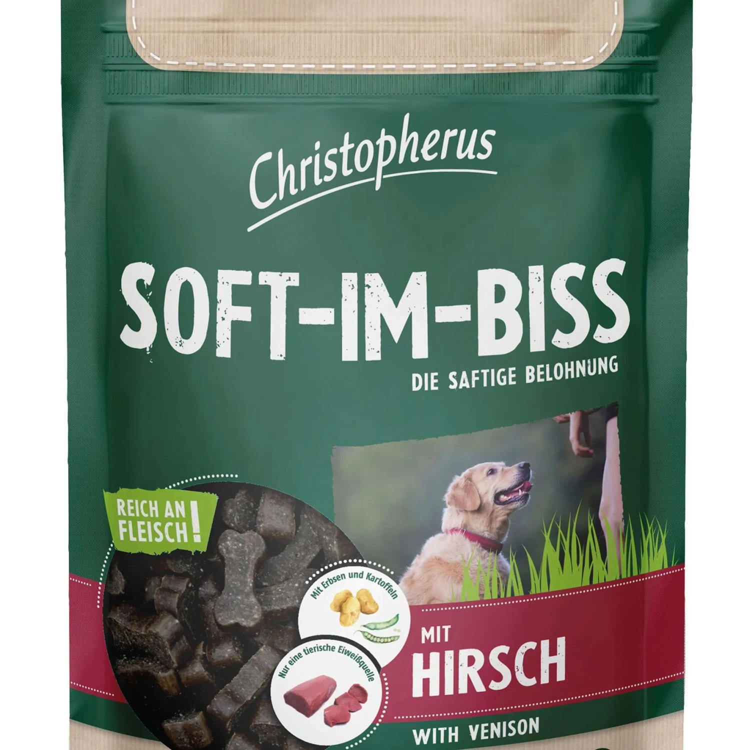 Christopherus Hunde-Snack Soft-im-Biss mit Hirsch 125 g