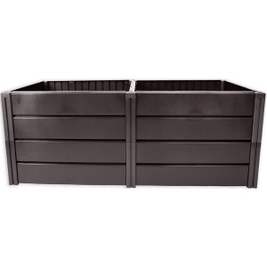 KHW Hochbeet Demeter XL, anthrazitfarbenes Kunststoff-Hochbeet für Garten und Terrasse.