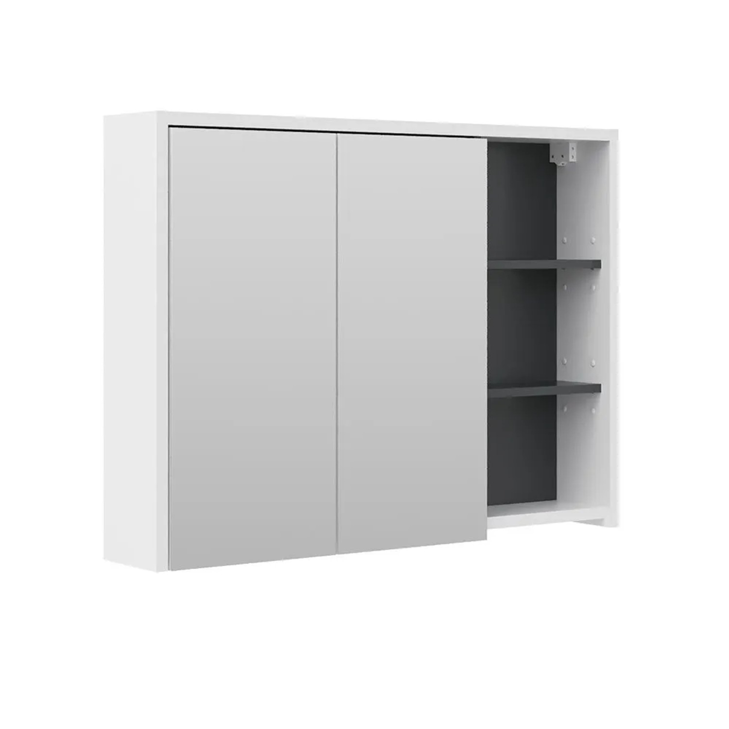 Vicco Badspiegelschrank Viola Weiß Anthrazit 100 x 75