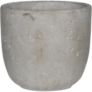 Hellgrauer Mica Pflanztopf Jimmy, Ø 15,5 cm, aus robustem Light Zement für den Innenbereich.