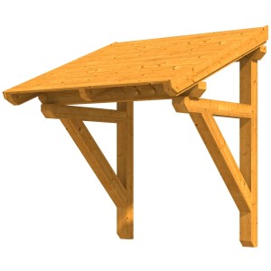 Haustürvordach Potsdam 1, Eiche hell lasiert, 176x156 cm, Holzvordach.