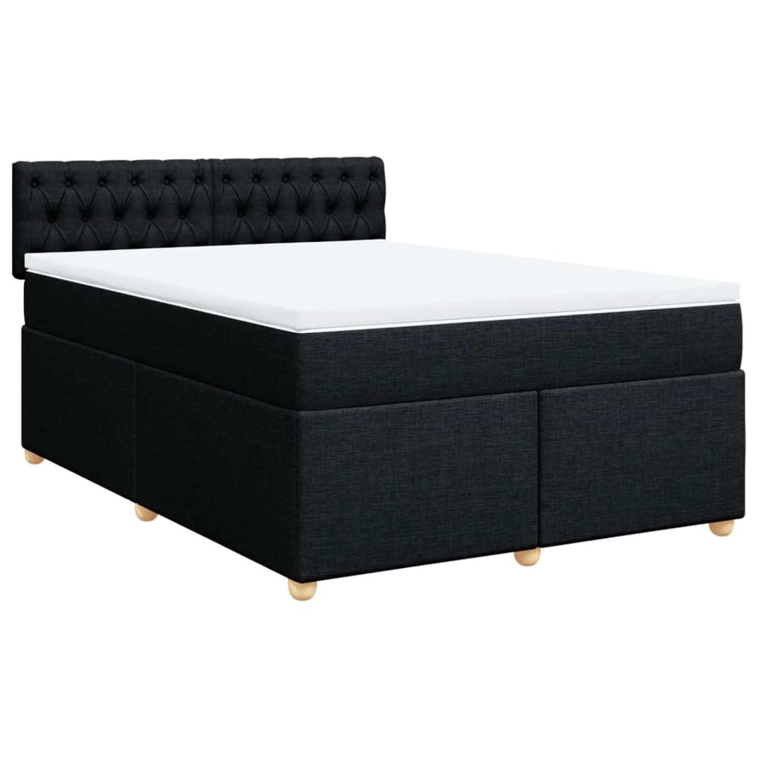 vidaXL Boxspringbett mit Matratze Schwarz 140x190 cm Stoff 3286684 günstig online kaufen