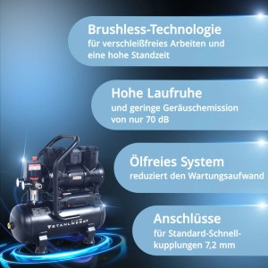 STAHLWERK Kompressor ST 110 Pro Druckluftset Vollausstattung