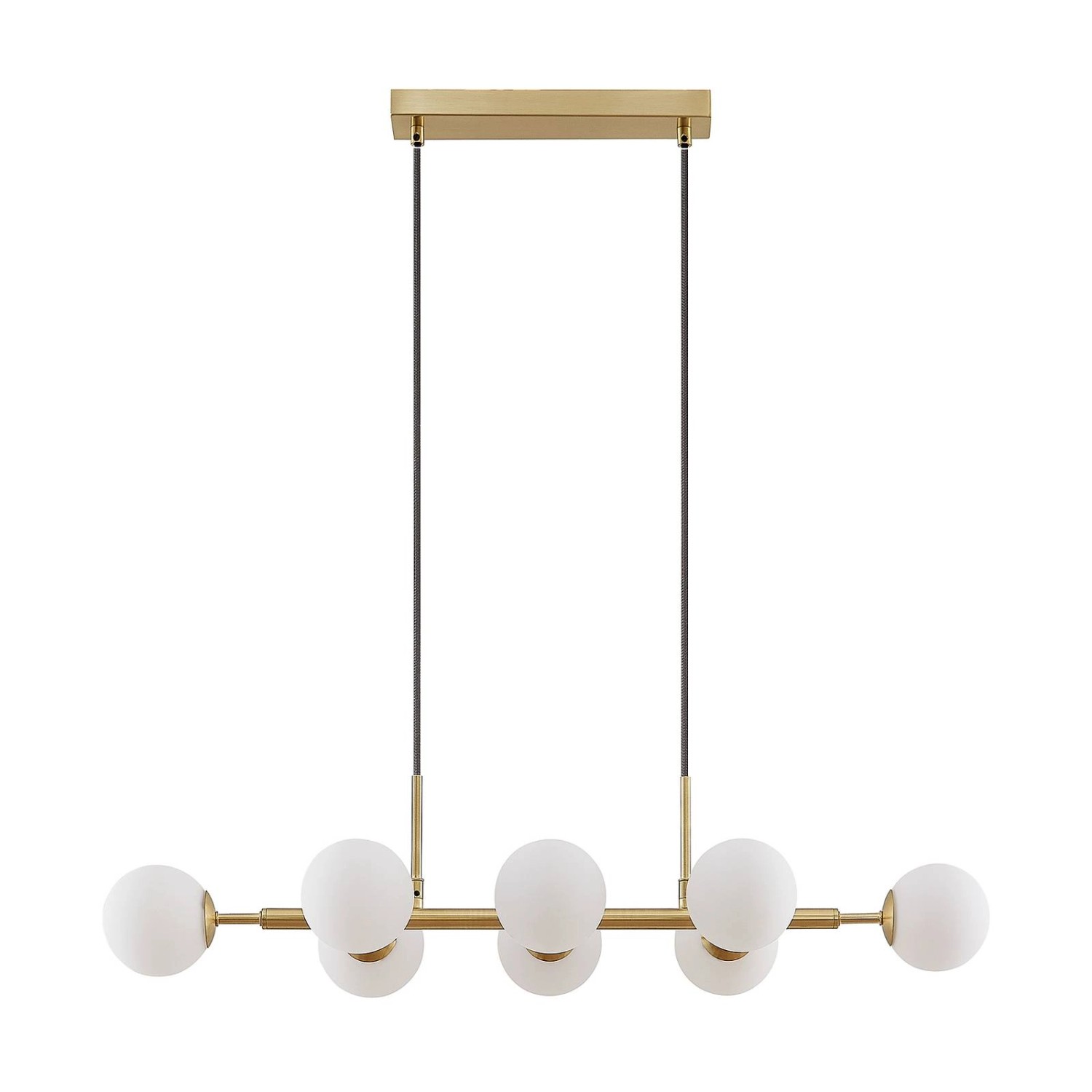 Lindby Pendelleuchte Kiamo 9628225 Modern in Weiß aus Metall 8-flammig G9 Wohnzimmerleuchte