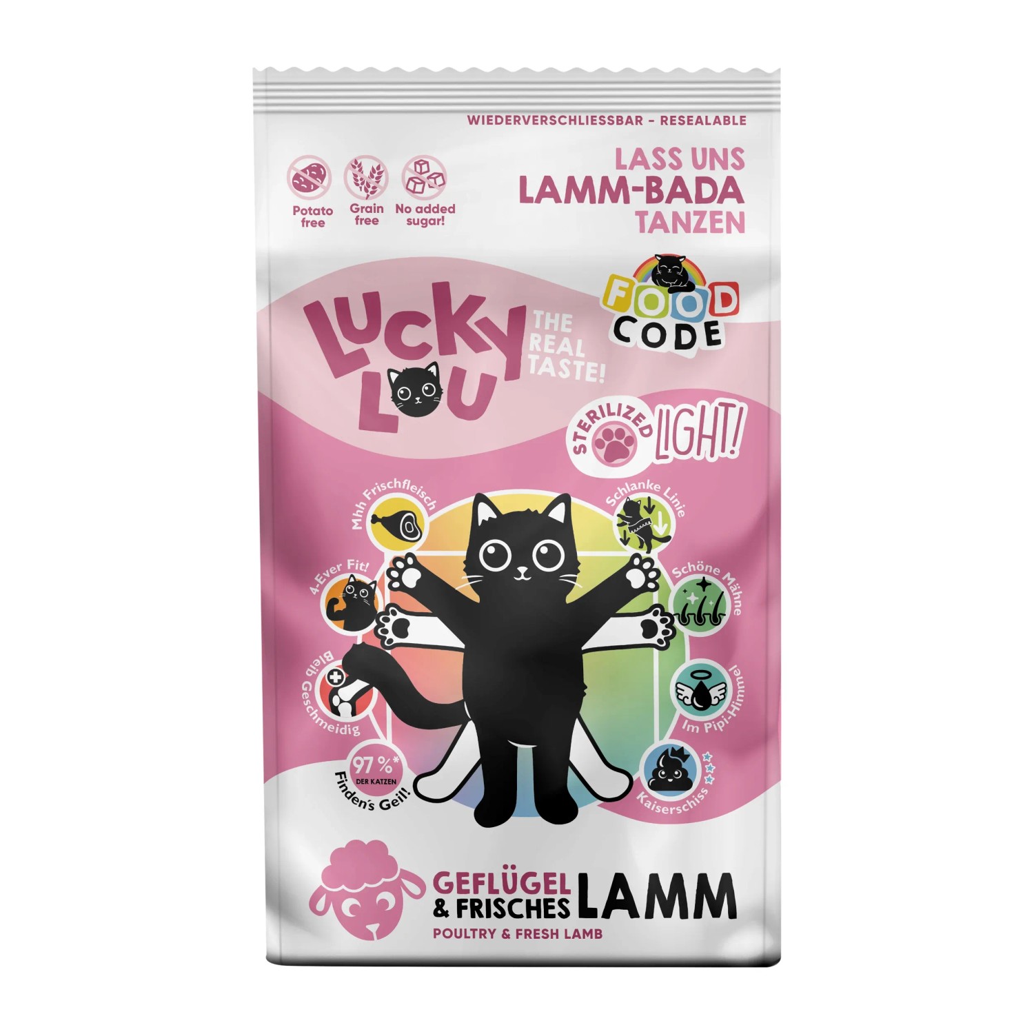 Lucky Lou Katzen-Trockenfutter Light Geflügel & Lamm 1,7 kg