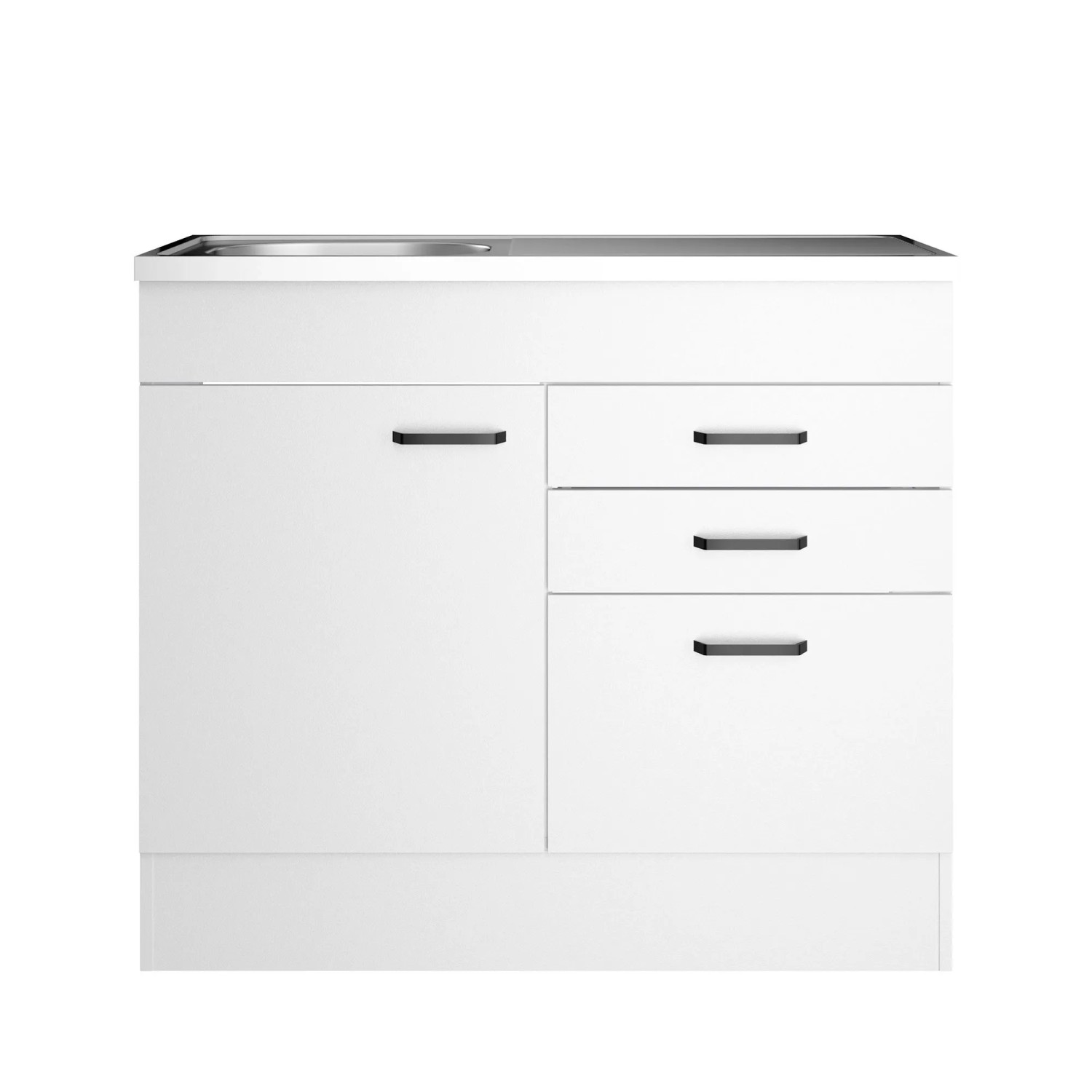 OPTIFIT Spülenunterschrank Bonn214 100 x 88,2 x 50 cm Weiß