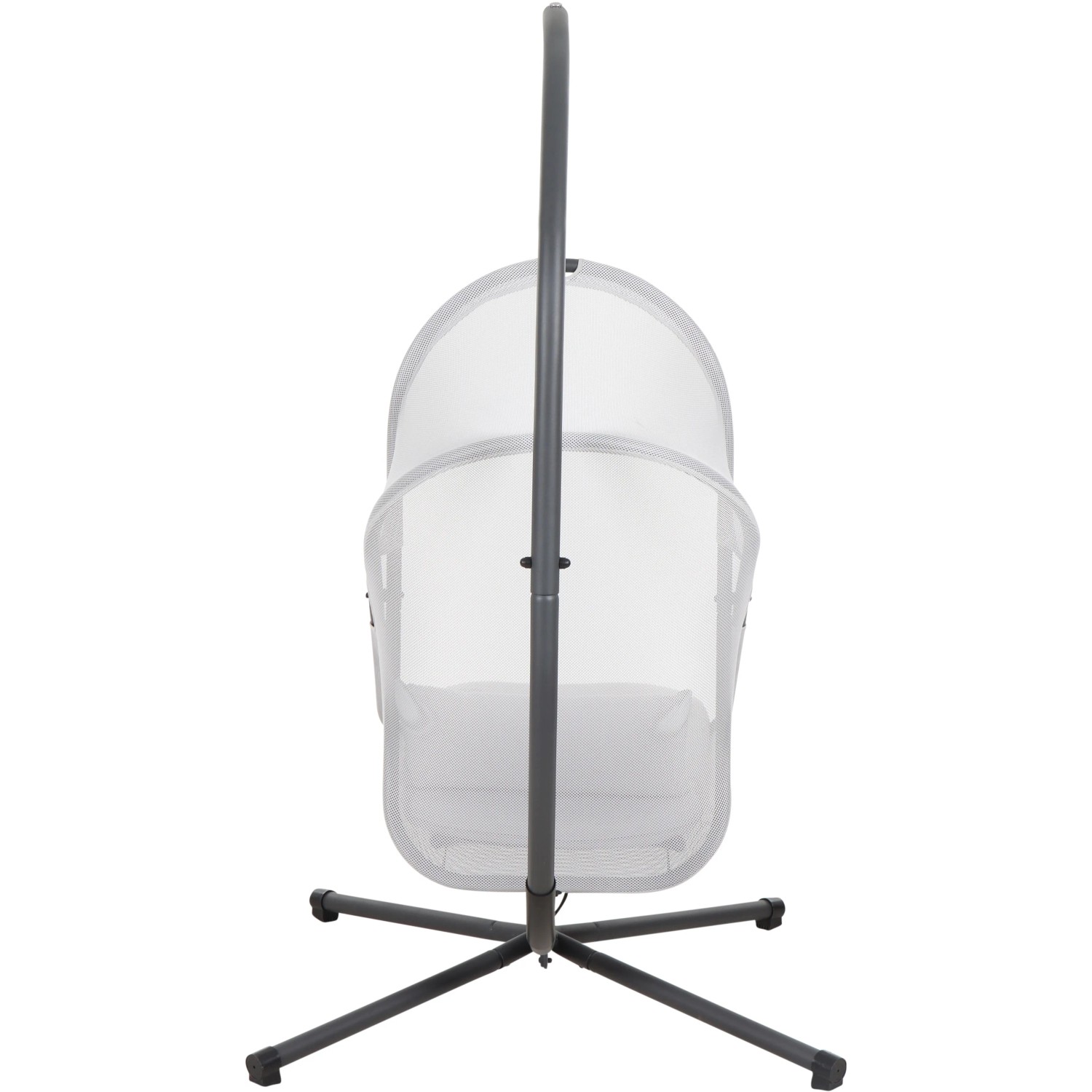 Siena Garden Hängesessel Yobaya Easy Grey, faltbarer Schwebesessel mit Stahlgestell und Mesh-Bezug.