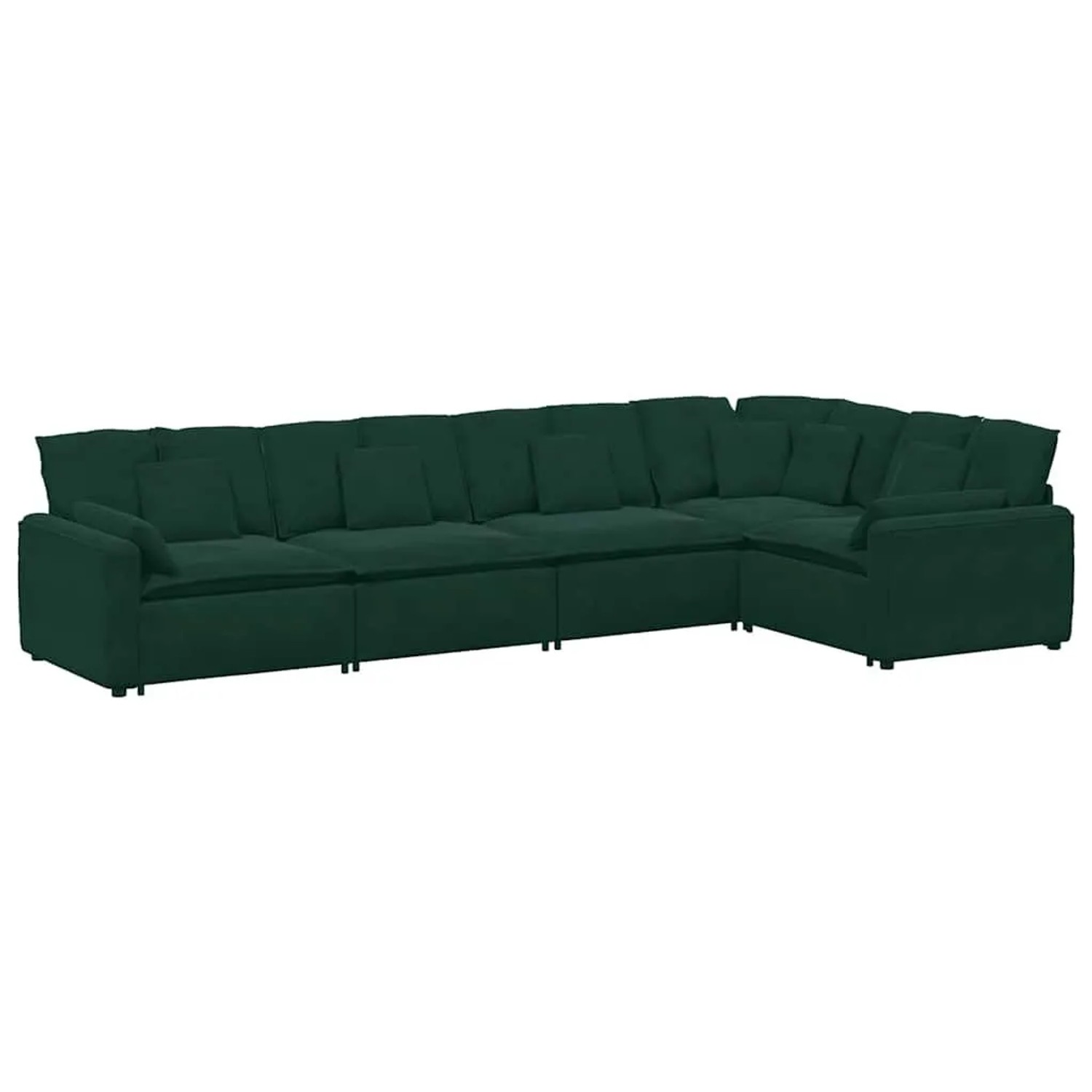 vidaXL Modulares Sofa mit Kissen Samt Dunkelgrün 3321330