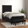 Schwarzes vidaXL Boxspringbett (90x190 cm) mit Matratze und Bank aus Samt.