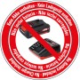 Symbol: Kein Akku, kein Ladegerät im Lieferumfang des Einhell Akku-Laubbläsers enthalten.
