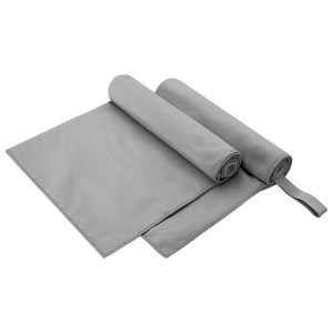 vidaXL Sporthandtücher 2 Stk Dunkelgrau 100 x 50 cm 42011463