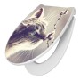 Banjado Premium WC-Sitz mit Katzen- und Weidenkätzchen-Motiv, Absenkautomatik.