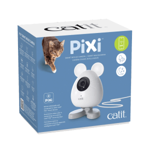 Catit Smart-Kamera Maus Pixi für Katzen, in Mausform, mit Verpackung.