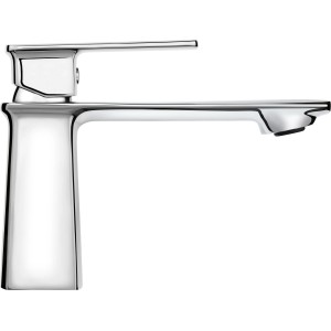 baliv Waschtischarmatur WT-180 in Chrom, eckiges Design mit flachem Auslauf für moderne Badezimmer.