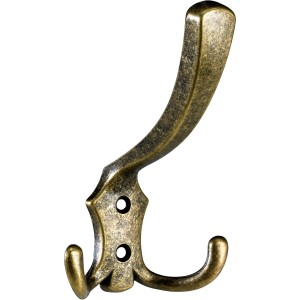 Hettich Garderobenhaken aus Vermessingt Brüniert, 125 mm hoch, für Flur und Diele.