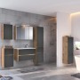 Held Möbel Einzelwaschtisch Bari 80 cm, grau matt, mit Softclose Funktion im Badezimmer.