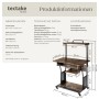Tectake Schreibtisch Fife im Industrial Style mit Holz- und Stahl-Elementen, rustikal dunkel.