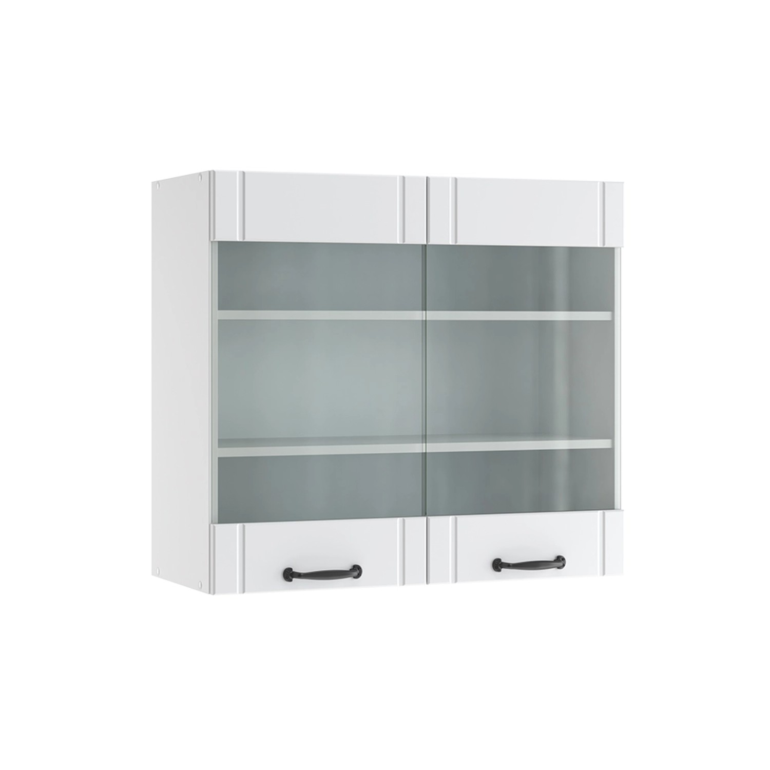 Vicco Küchenglasschrank Fame-Line Glashängeschrank Weiß Landhaus/Weiß 80 cm