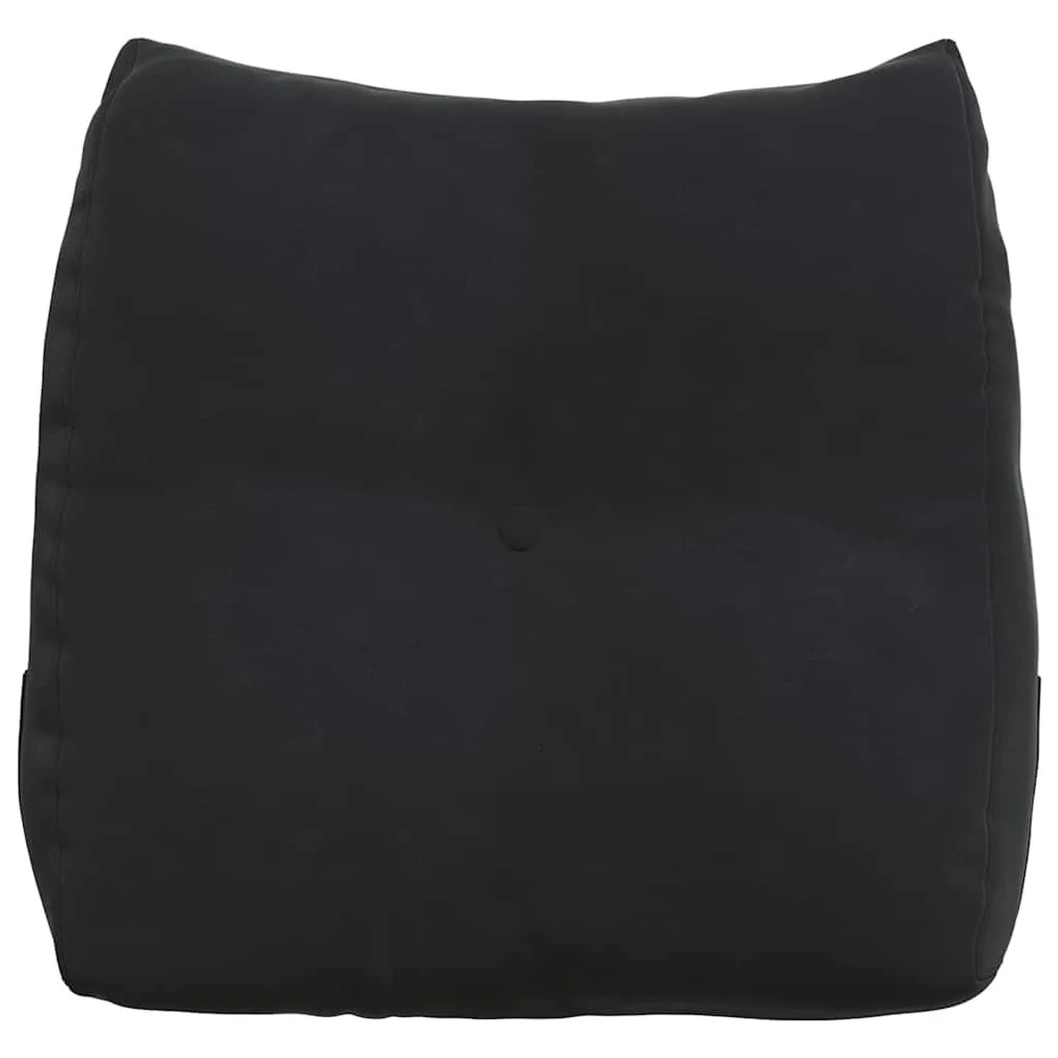 Schwarzes vidaXL Rückenkissen aus Samt, 45x24x50 cm, mit Knopf und Seitentasche.