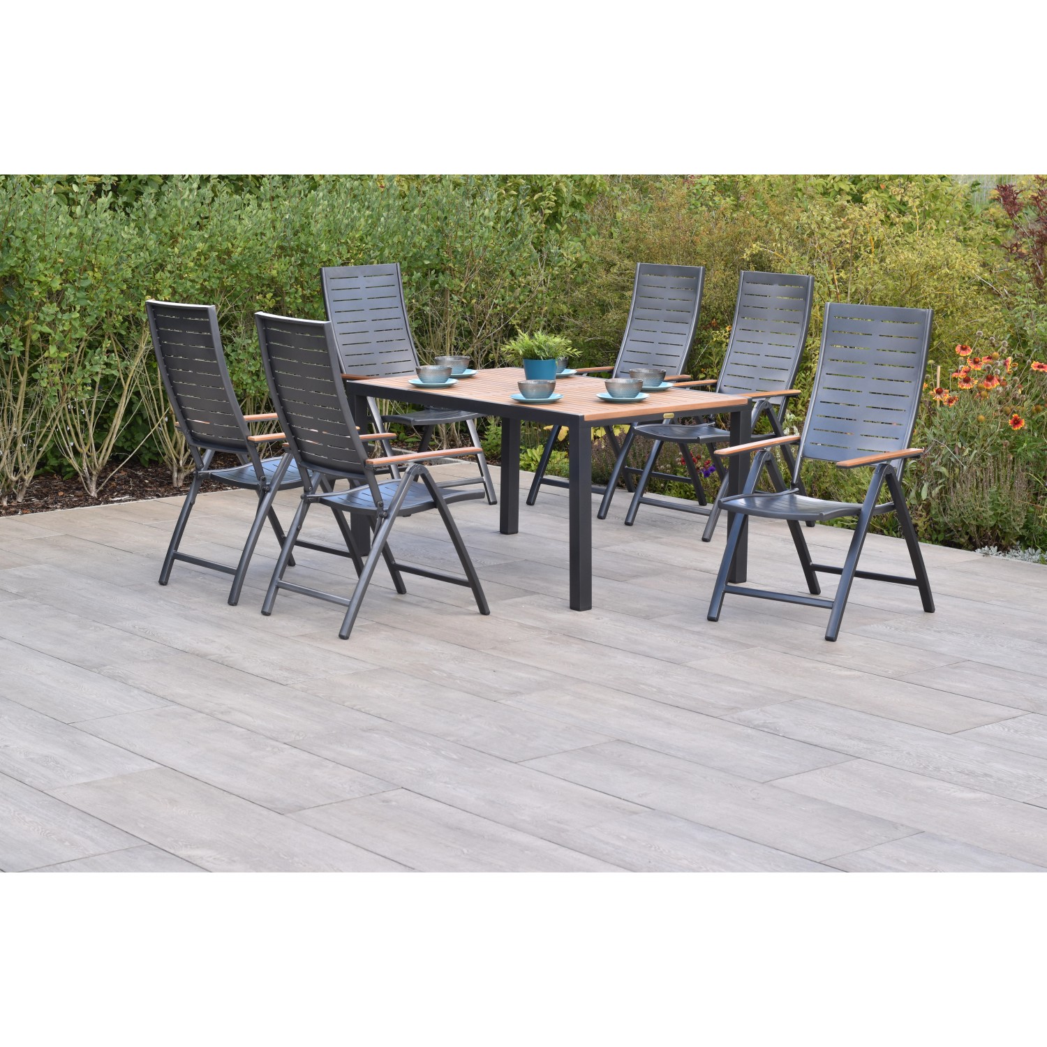 Merxx Tinos Set 7-tlg. mit Gartentisch 150 x 90 cm günstig online kaufen