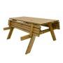 Axi Picknicktisch Julie, Holz Classic Braun, 177x154cm. Klappbare Bänke für platzsparende Aufbewahrung.