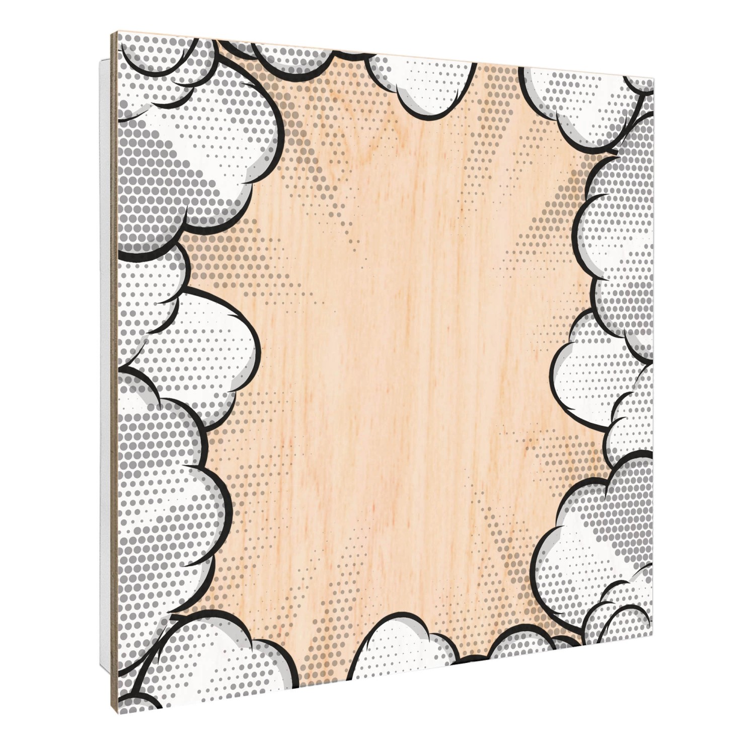 Banjado Schlüsselkasten mit Holzfront 30x30cm Weiß Scharnier Links 50 Haken günstig online kaufen