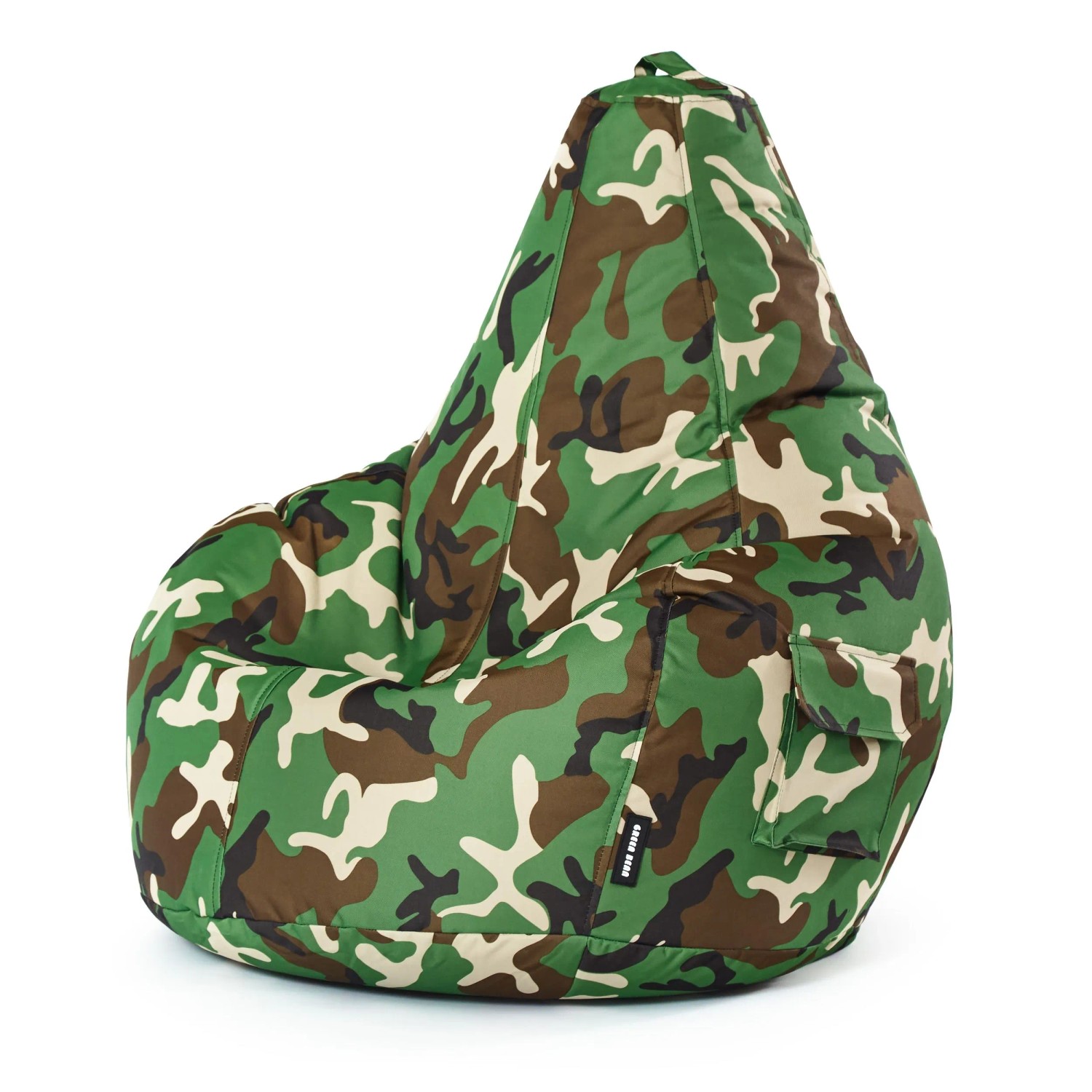 Green Bean Sitzsack Cozy 80 x 70 x 90 cm Wetterfest Waschbarer Bezug Camouflage Grün