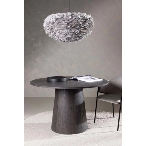 Runder ebuy24 Lanzo Esstisch Ø120cm in Mocca mit zentralem Säulenfuß.