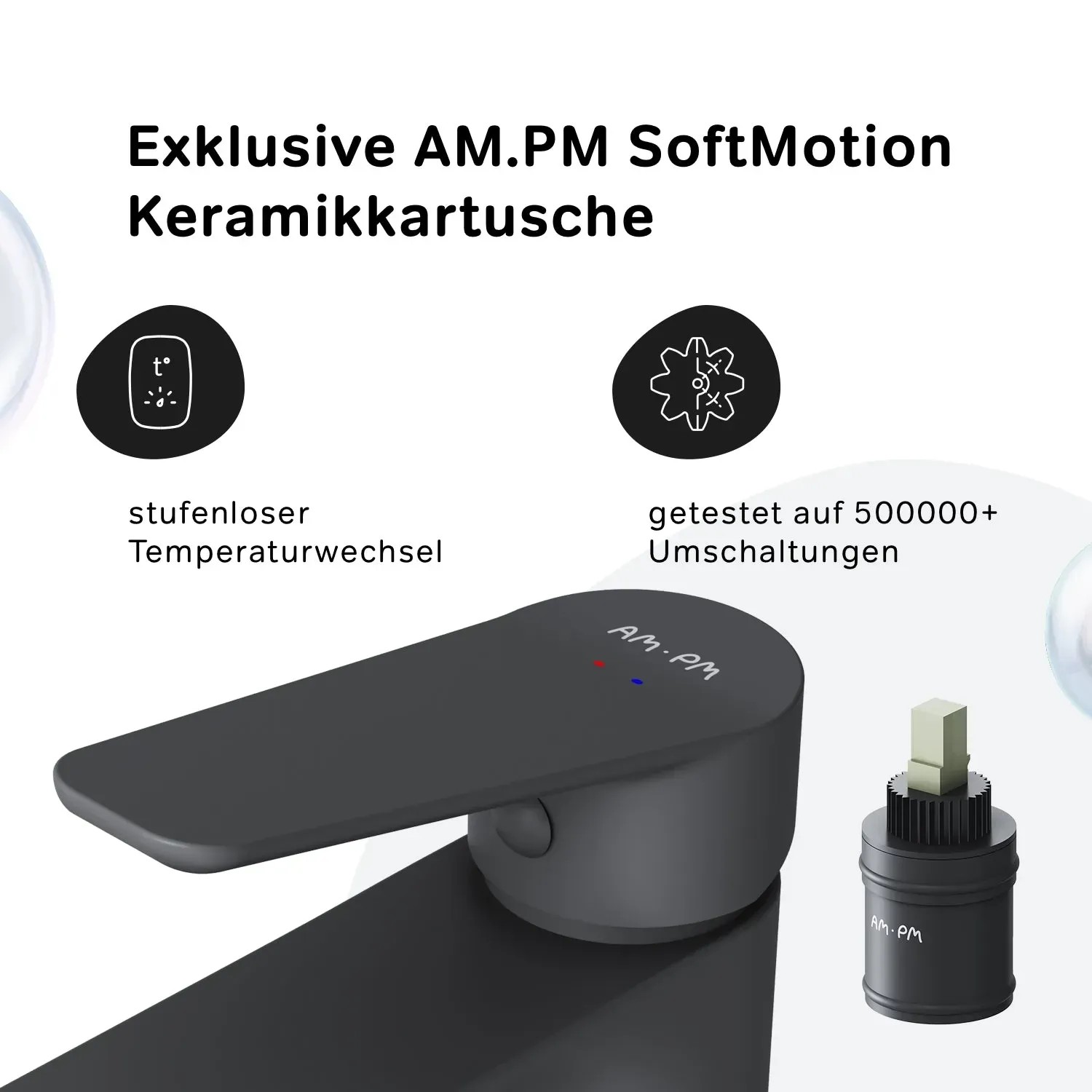 FROPO Waschtischarmatur In Mattschwarz – Mit Pop-Up Ablauf, 360° Drehbar, Einhebel-Mischbatterie | Für 1- Oder 3-Loch Becken, Inkl. Deckplatte & Schläuche