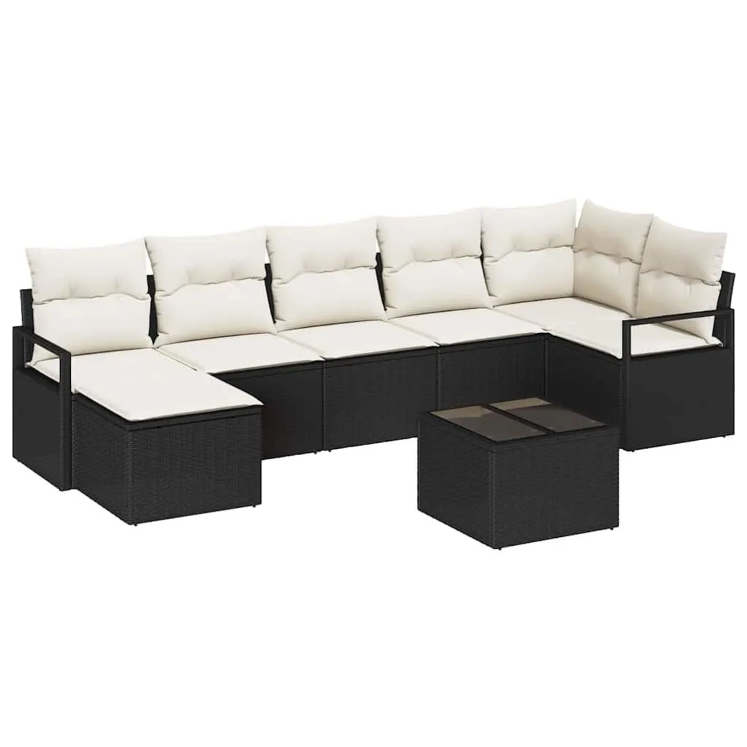 vidaXL Sofa Set mit Kissen 8-Tlg Braun und Creme Poly-Rattan 3355146 günstig online kaufen