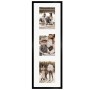 Schwarzer WANDStyle Galerierahmen für 3 Fotos (13x18 cm), 23x70 cm, ideal für Familienbilder.