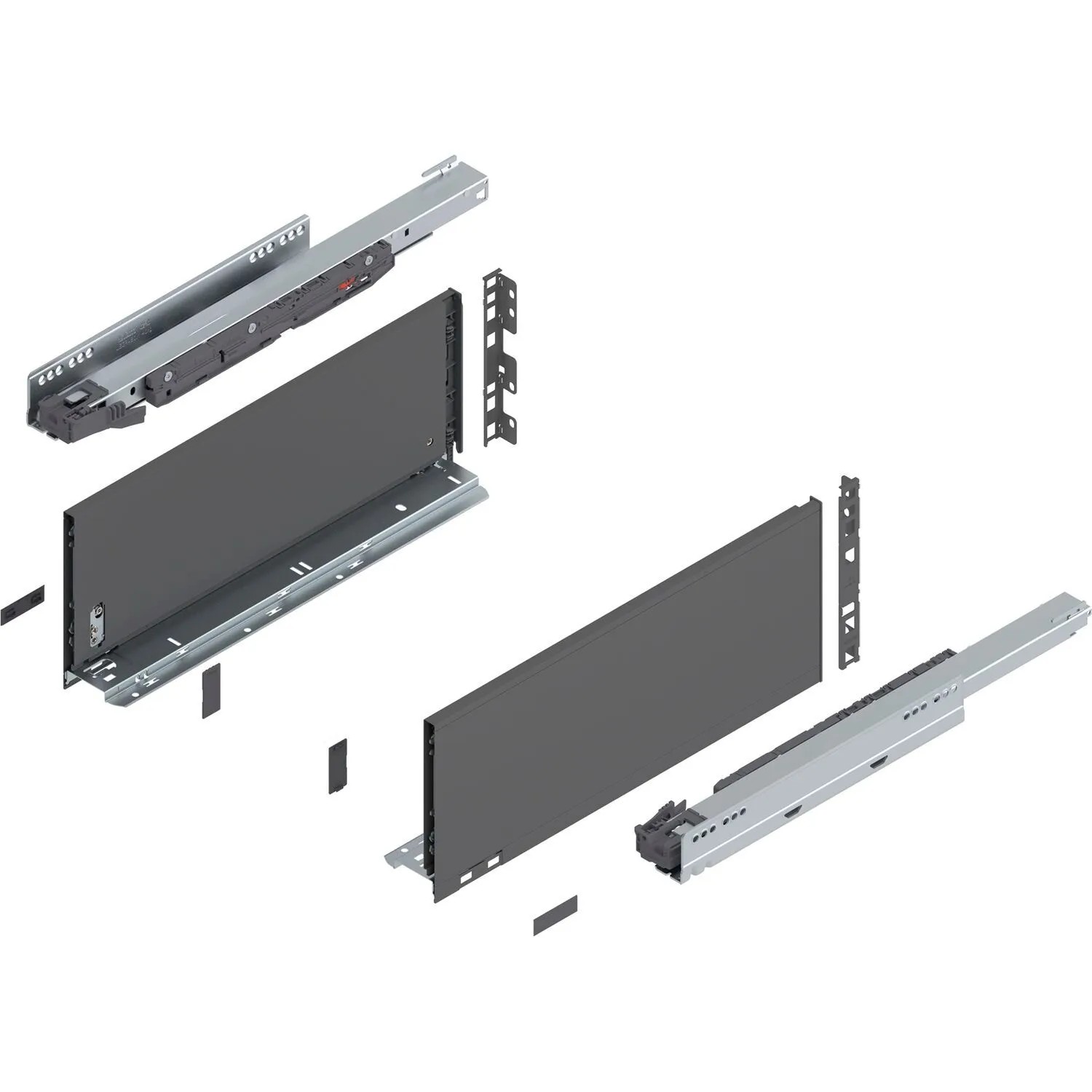 Blum Legrabox Pure Set Höhe C Tip-On Vollauszug 450 mm 40 kg Oriongrau 1 Paar