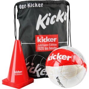 Hudora Fußball-Set Kicker Edition: Fußball, Pylonen und Tasche für Spiel & Spaß.
