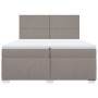 Boxspringbett Taupe 200x200 cm mit Matratze und Kopfteil