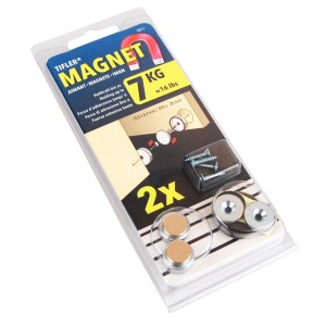 Tifler Türmagnete zum Einbohren, 2er Set. Magnetische Türschnapper für Möbel und mehr.