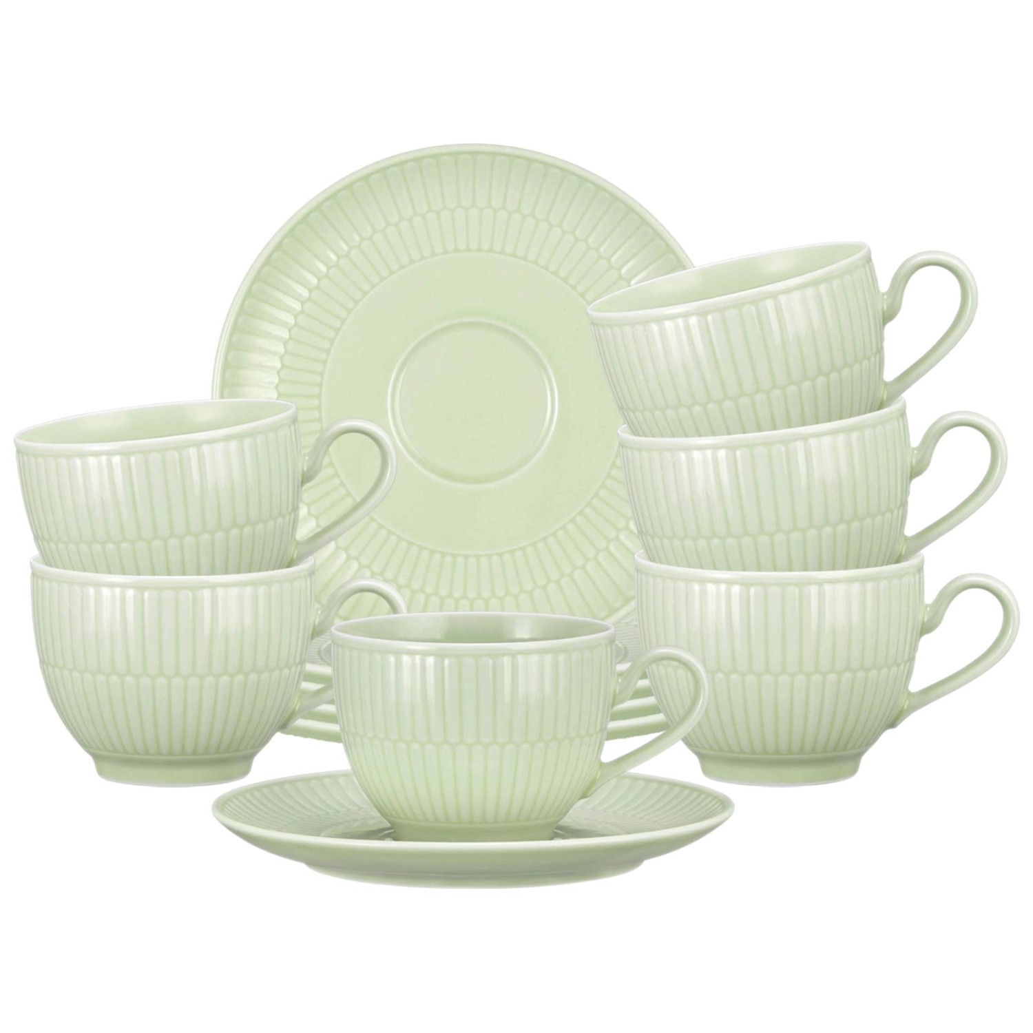 Seltmann Weiden Amina Kaffeetasse mit Untertasse 250 ml 6er Set Seladon günstig online kaufen
